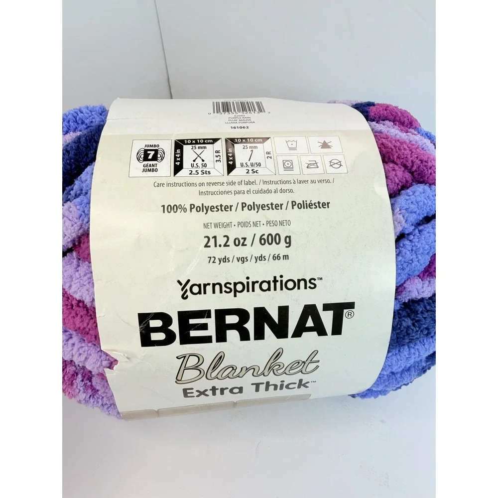 Bernat Big Blanket Yarnspirations Extra Thick Yarn 72 Yds 21.2oz Purple Rain